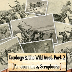 Cowboys und der Wilde Westen, Teil 2, Junk Journal Kit, Download und Druck nach Kauf