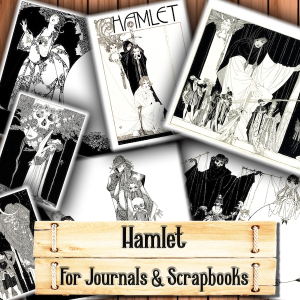 Hamlet Art, John Austen, Junk Journal Kit, Download and print upon purchase