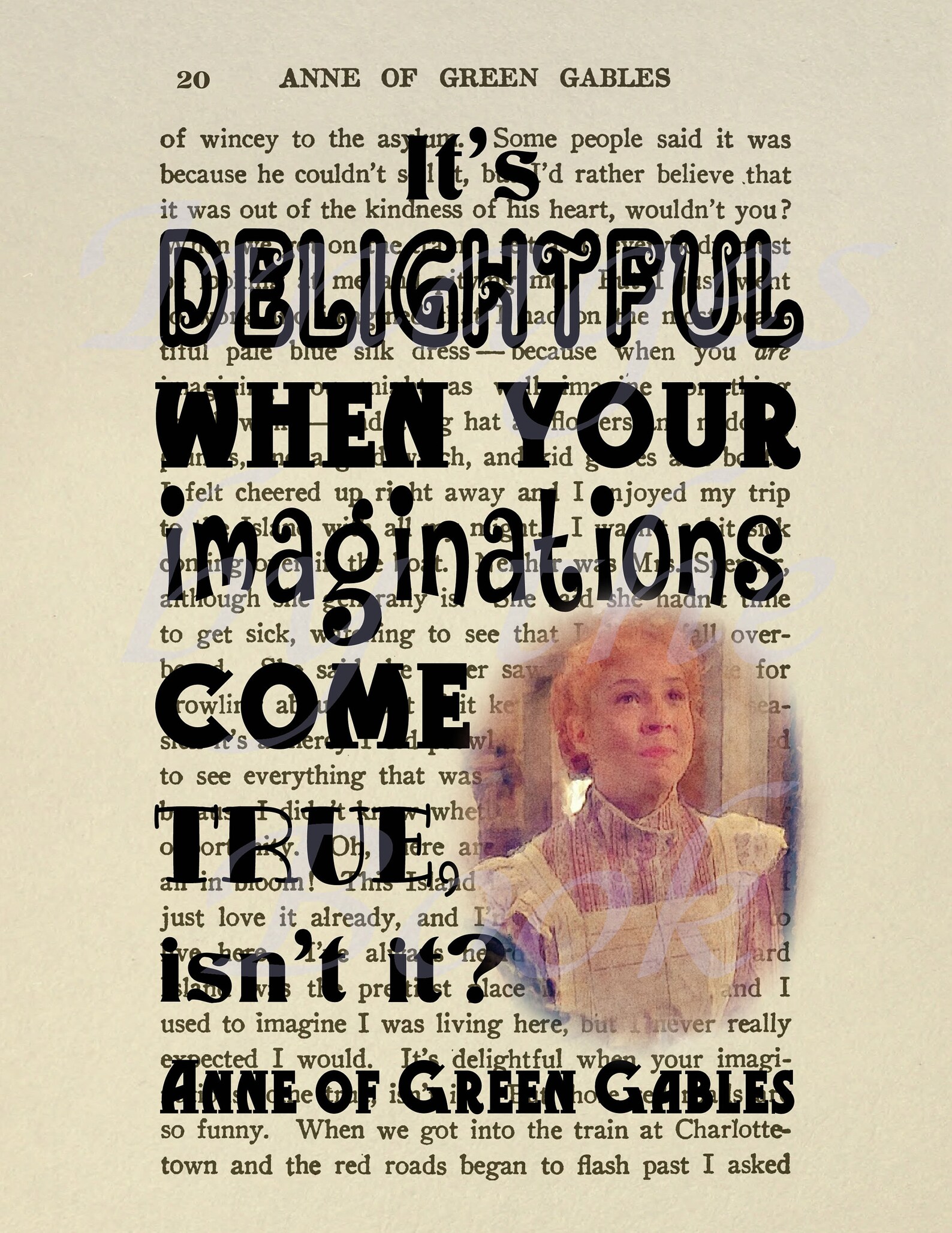 Anne of Green Gables Quotes Book Art Digital Collage Sheets Etsy