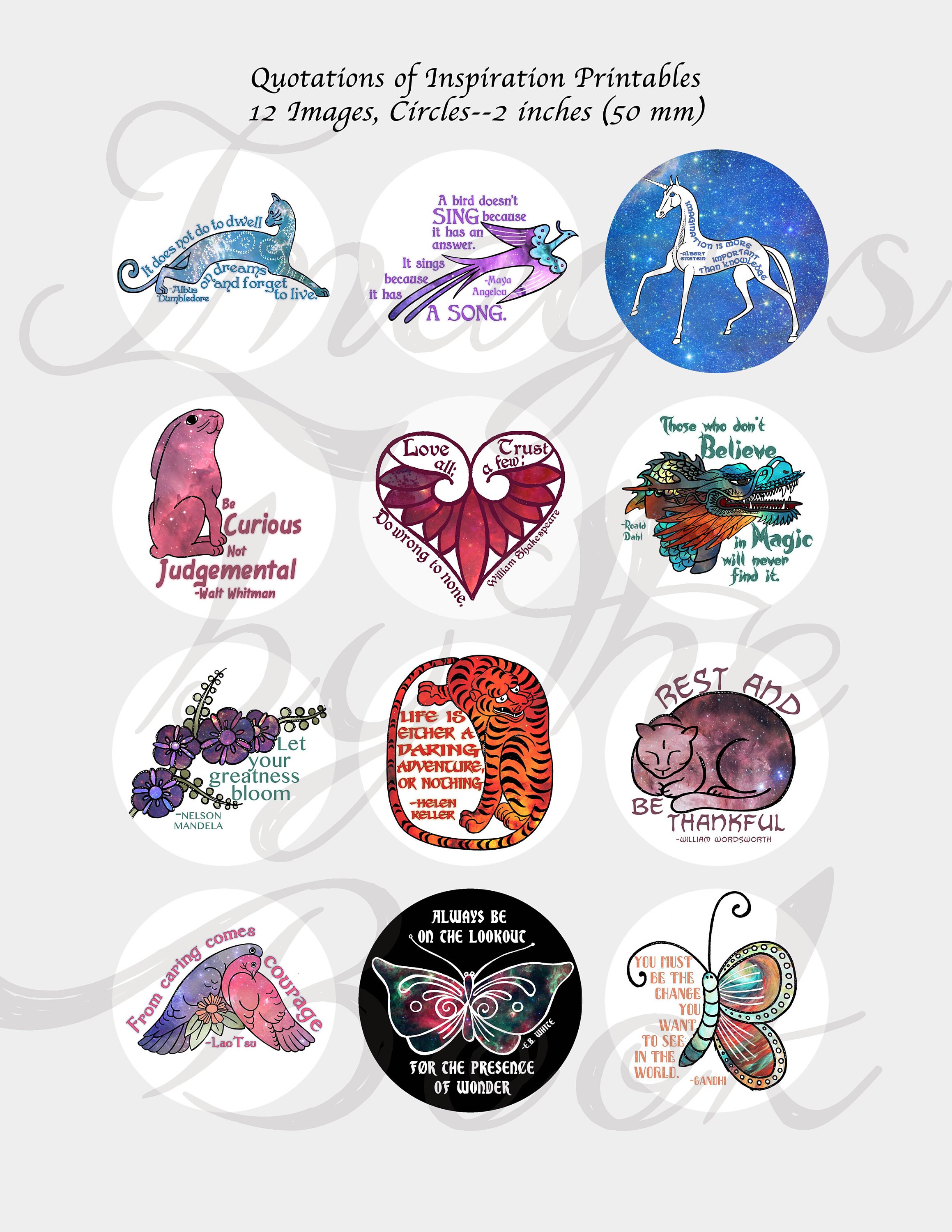 Inspirational Quotes Prints Round Images With 6 Sizes - Etsy