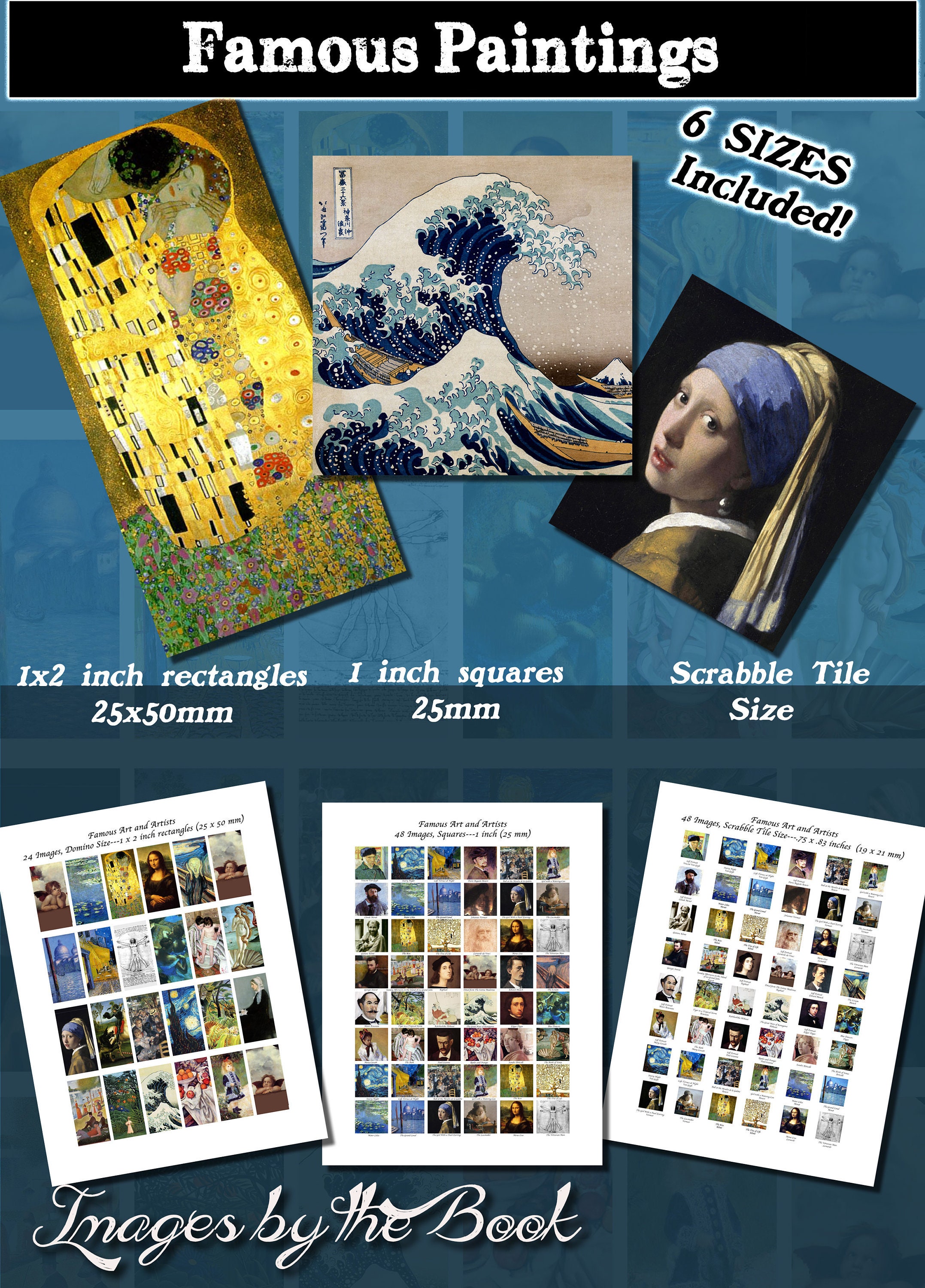 Famous Paintings Prints Squares and Rectangles With 6 Sizes Etsy