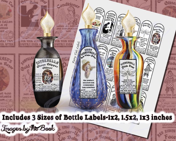 Fairy Tale Potions Digital Collage Sheets Bottle Labels Etsy