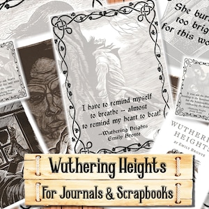Wuthering Heights Art, Junk Journal Kit, Télécharger et imprimer à l’achat