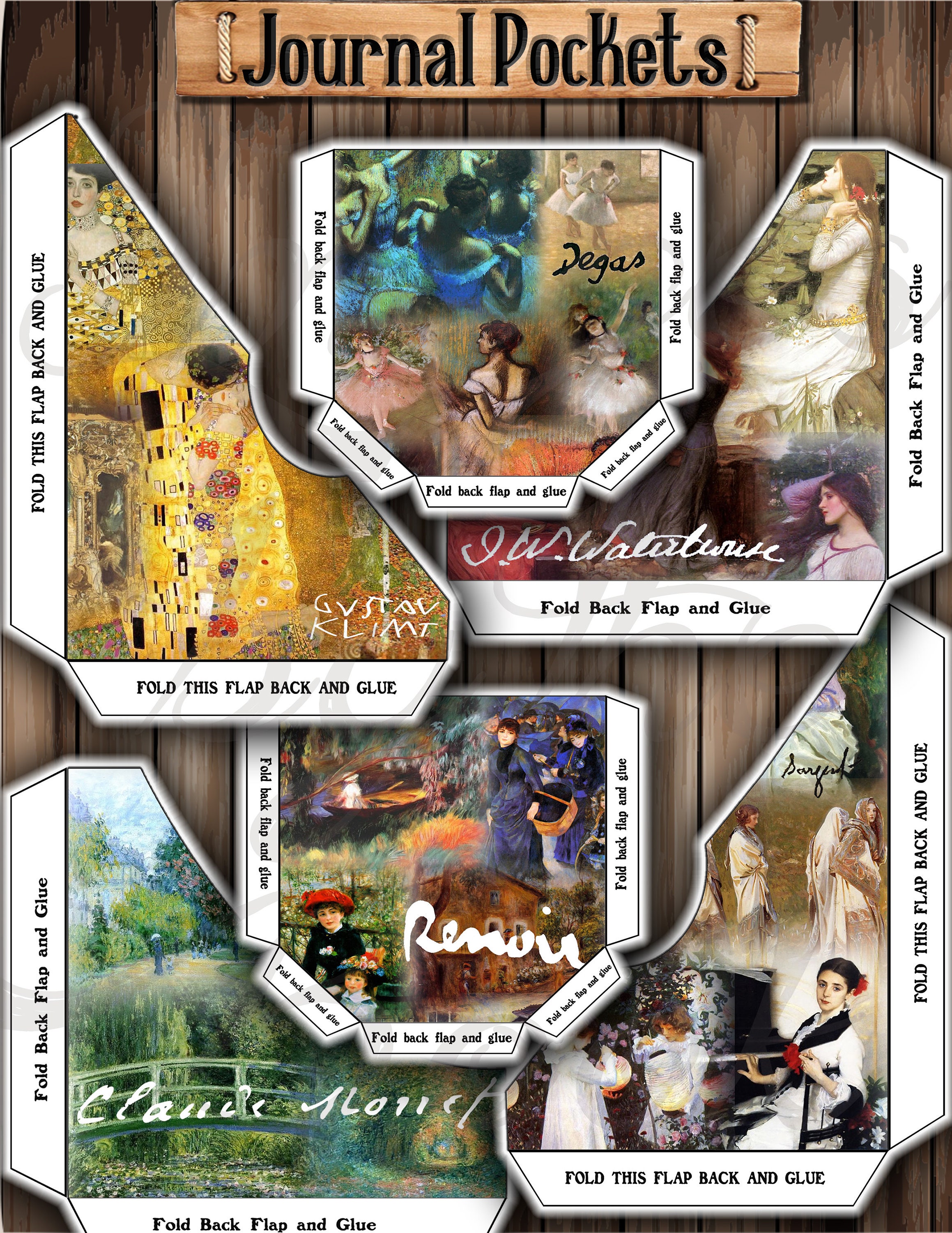 Famous Paintings Prints With Artist Signatures Junk Journal Etsy