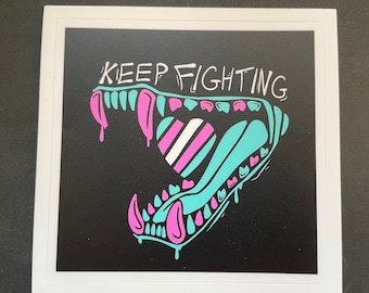 Keep fighting trans pride sticker