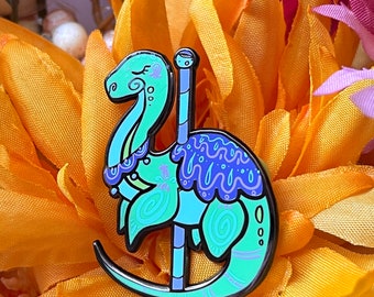 Nessie cryptid carousel hard enamel pin