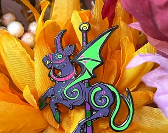 Jersey Devil cryptid carousel hard enamel pin