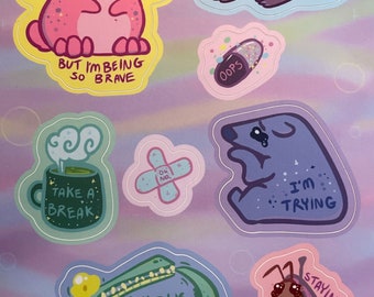 Very anxious animals sticker sheet