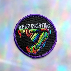Rainbow pride flag teeth iron-on patch