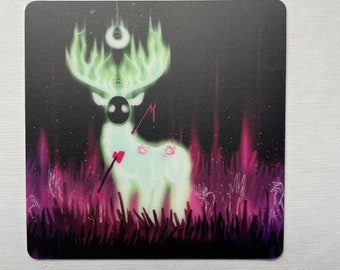 Glow in the dark deer creature sticker