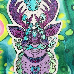 Caribou spirit holo sticker
