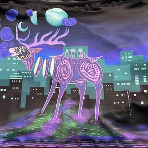 Uv reactive wall tapestry -living bridge deer