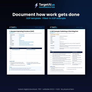 Agency SOP Template & Monthly Client Report, Weekly Status Report, Project Scope Tracker, SLA Checklist, Editable Word Google Docs Sheets