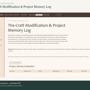 The Craft Modification & Project Memory Log | Digital Project Tracker