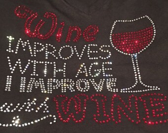 Rhinestone Wine shirt
