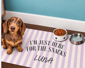 Tapis d'alimentation personnalisé pour animaux, tapis pour gamelle de chien personnalisé, tapis amusant pour gamelle, tapis antidérapant pour chat, tapis personnalisé avec le nom de votre animal, cadeau pour maman de chien