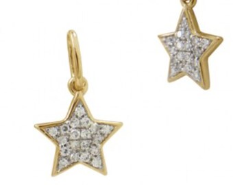 14k Gold Diamond Petite Star Charm