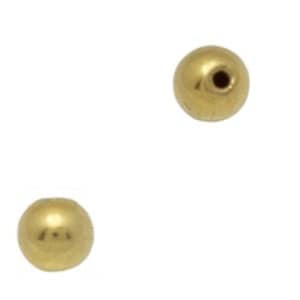 18k oro amarillo sólido peso pesado bola de cuentas / 18k oro peso pesado espaciador cuentas / pesado abalorios huecos amurallados / cordón suave / 3 mm 6 mm imagen 1