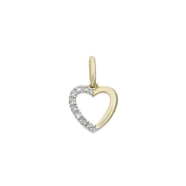 14 k or massif et diamant pendentif coeur - être mon amour ! 14 k or massif et diamant pendentif coeur - - coeur être mon amour ! a36afd
