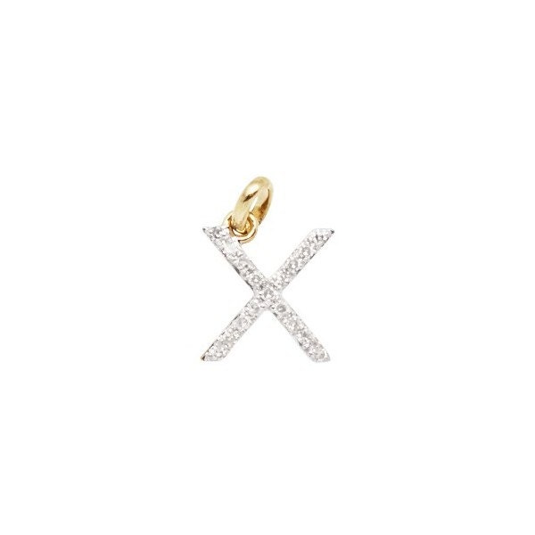 14 k or massif et diamant initiale charme - lettre X - 8mm - parfait ! 14 k or massif et diamant diamant et initiale charme - lettre X - 8mm - parfait ! b213f7
