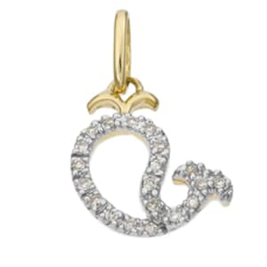 14k Gold and White Diamond Whale Charm image 1