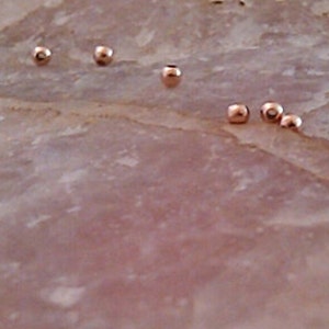 Solid 14k Rose Gold Round Smooth Medium Weight Walled Beads / Rose Gold Seamless Ball Beads / 14k Gold Not Gold Filled / 14k Spacer Bead