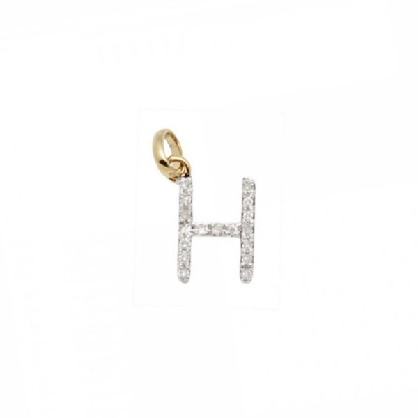 14 k or massif et diamant initiale charme - lettre H - 8mm - parfait ! 14 k or massif et diamant initiale charme - lettre H H lettre - 8mm - parfait ! e7c5da