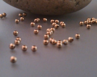 Solid 14k Yellow Gold Round Smooth Medium Weight Walled Beads / Yellow Gold Seamless Ball Beads / 14k Gold Not Gold Fill / 14k Spacer Beads