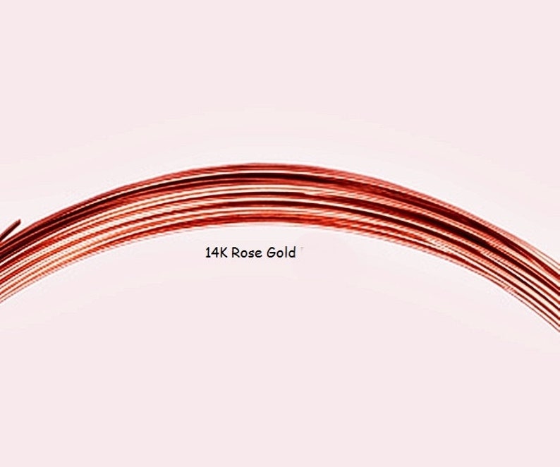 18 Gauge, 14k Solid Rose Yellow or White Gold, Half Hard Round Wire, Recycled Wire, Made in USA, 14k Gold 18g, 14k 18ga, 14k 1mm Ring Wire Rose Gold