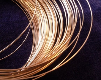 24 Gauge 18k Solid Gold Round Wire - 100% Recycled Wire - Made in USA - 18k Recycled Solid Rose Gold or Yellow Gold Wire