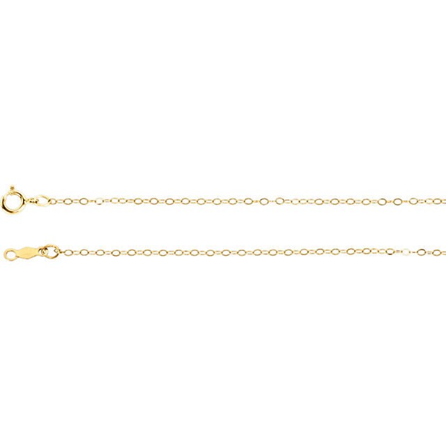 14k Solid Gold Oval Cable Chain Bracelet 1.5mm Classic Cable Etsy