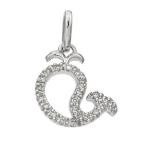 14k Gold and White Diamond Whale Charm image 2