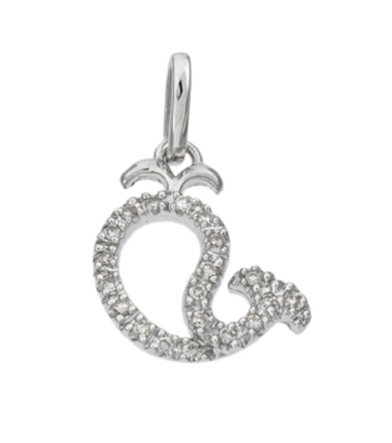 14k Gold and White Diamond Whale Charm image 2