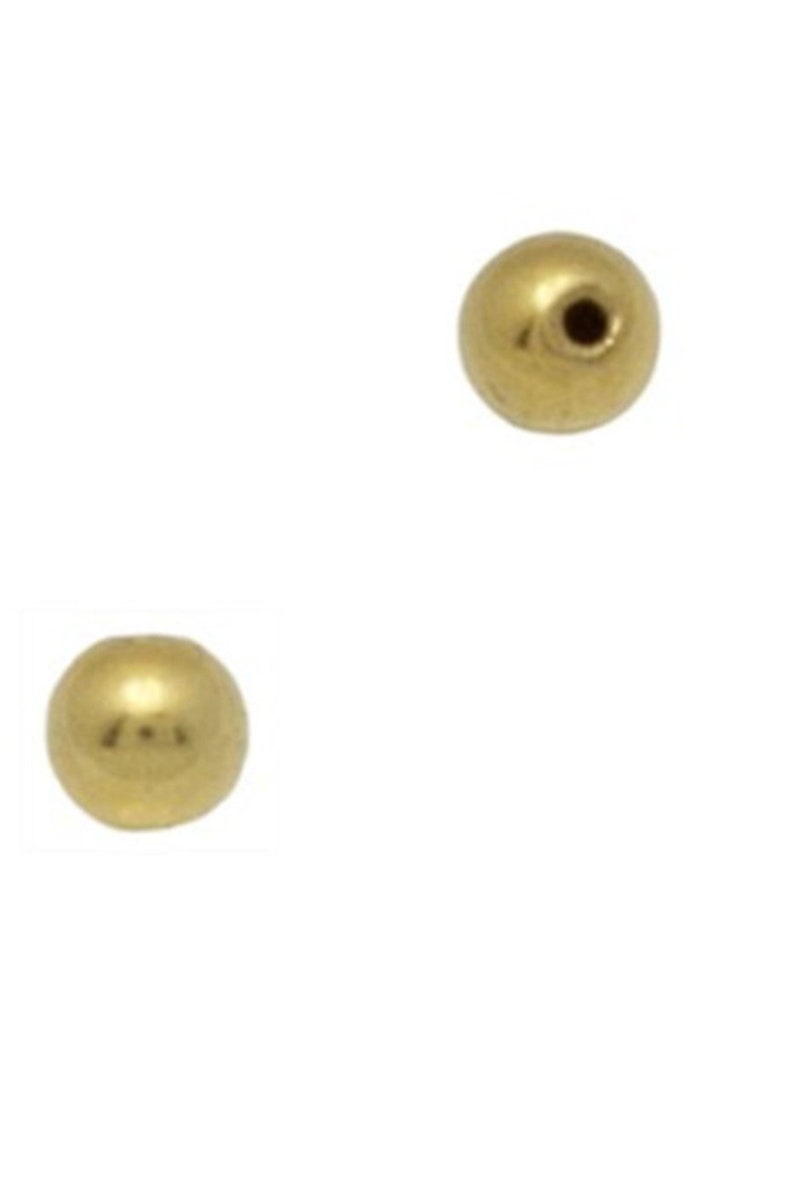 18k oro amarillo sólido peso pesado bola de cuentas / 18k oro peso pesado espaciador cuentas / pesado abalorios huecos amurallados / cordón suave / 3 mm 6 mm imagen 1