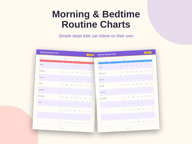 Kids Chore Chart Printable | Reward Chart | Morning Routine Chart ...