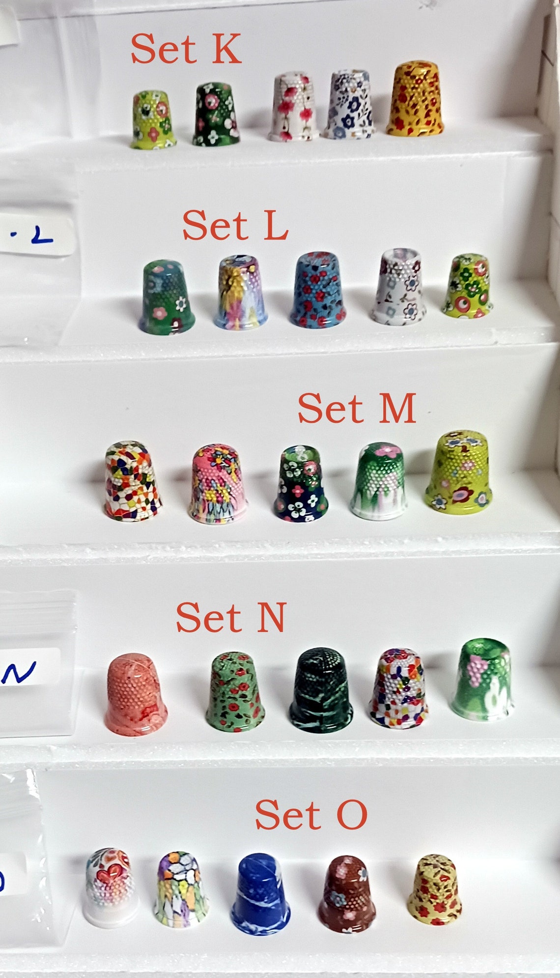 Set of 5 Thimbles Collectable Thimbles Metal Floral Etsy