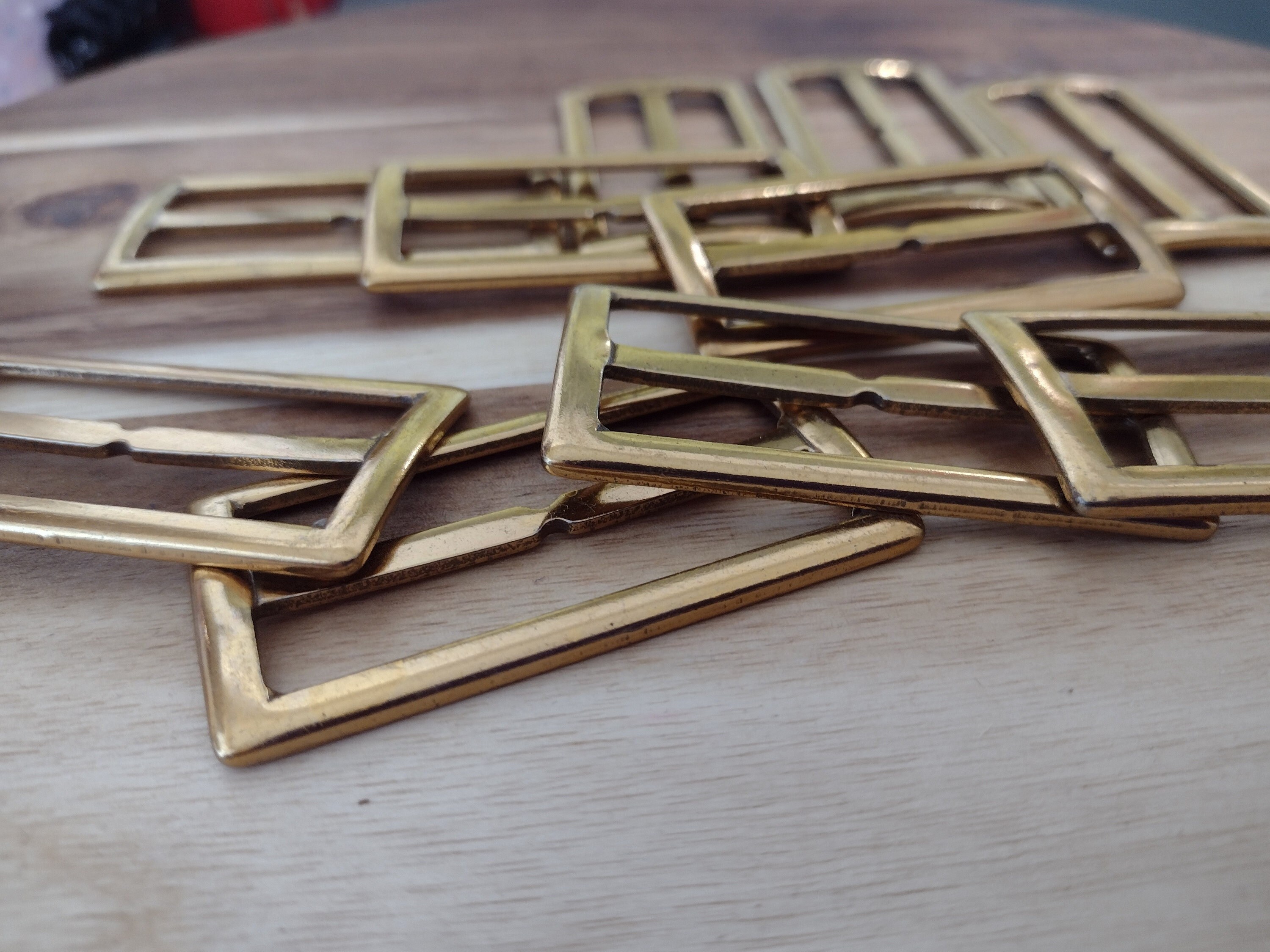 Vintage Gold Slide Belt Buckle Vintage brass large belt buckle or scarf tie slide... | Depop main image 3