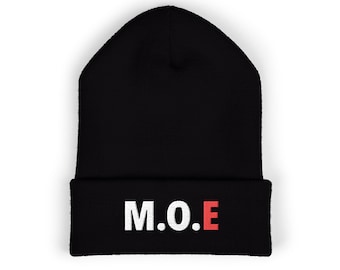 Strongman Beanie Embroidered M.O.E Logo Knit Hat Powerlifting Gym Beanie Weightlifting Gift for Lifters