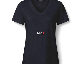 Strongwoman V Neck Tee M.O.E Women's Iron Relaxed Gym Shirt Powerlifting Weightlifting Gift for Her