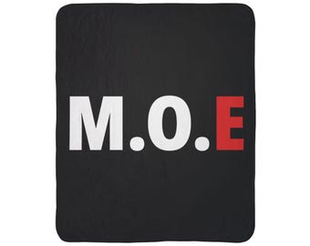 Strongman Sherpa Blanket M.O.E Forge Fleece Throw Powerlifting Cozy Gym Gift for Lifters Winter Blanket