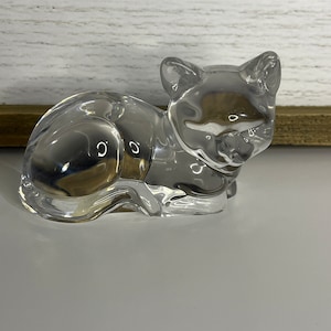 Princess House Pets Clear Crystal Sleeping Cat Figurine 