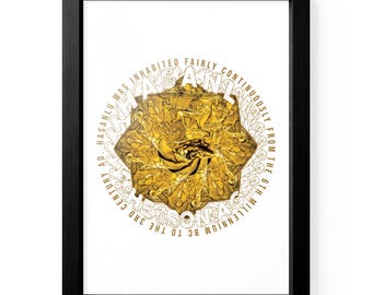 Cup of Hasanlu - Poster mit Holzrahmen Din A5 (hoch)