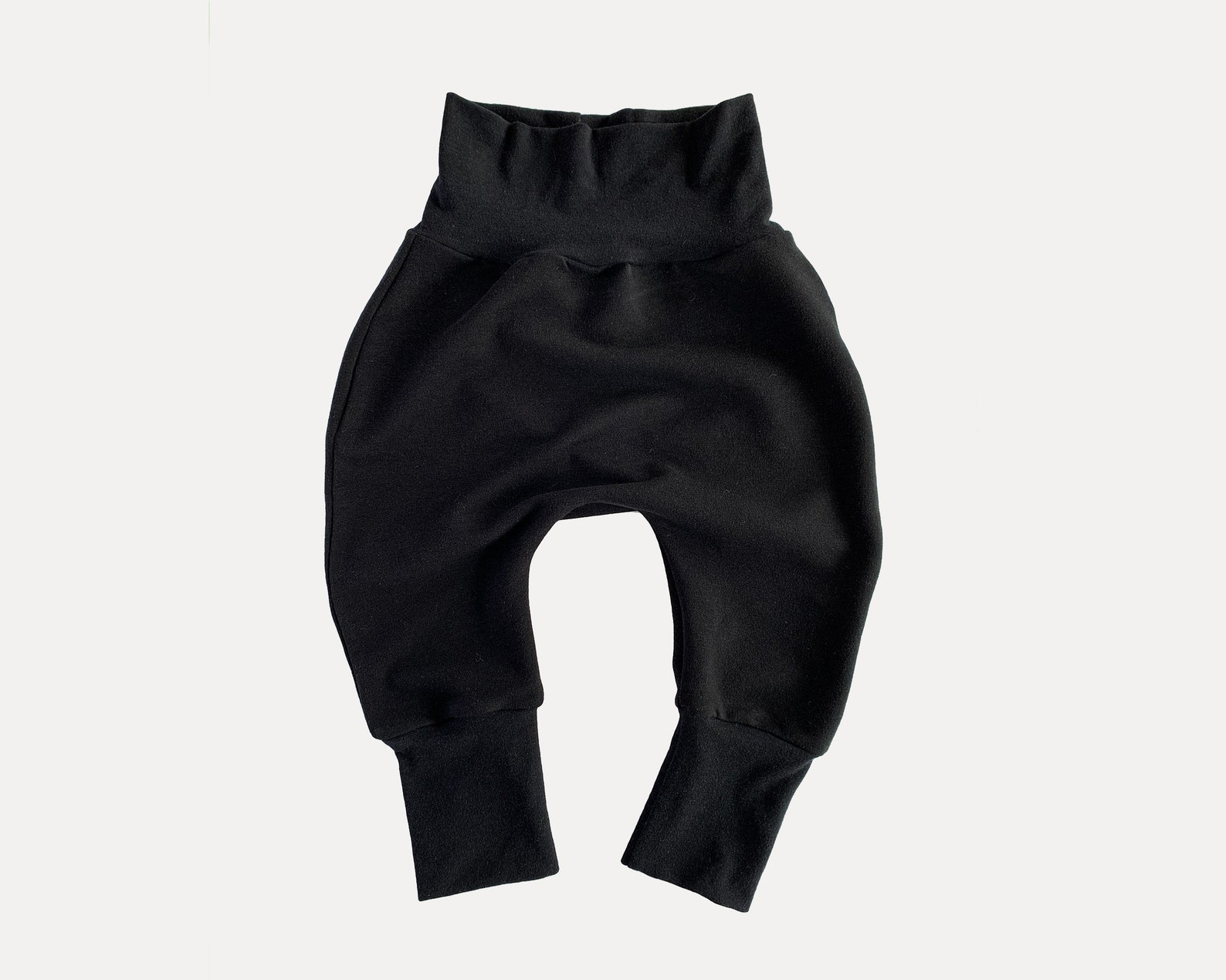 Organic Cotton Harem Pants Black Baby Pants GrowWithMe Etsy