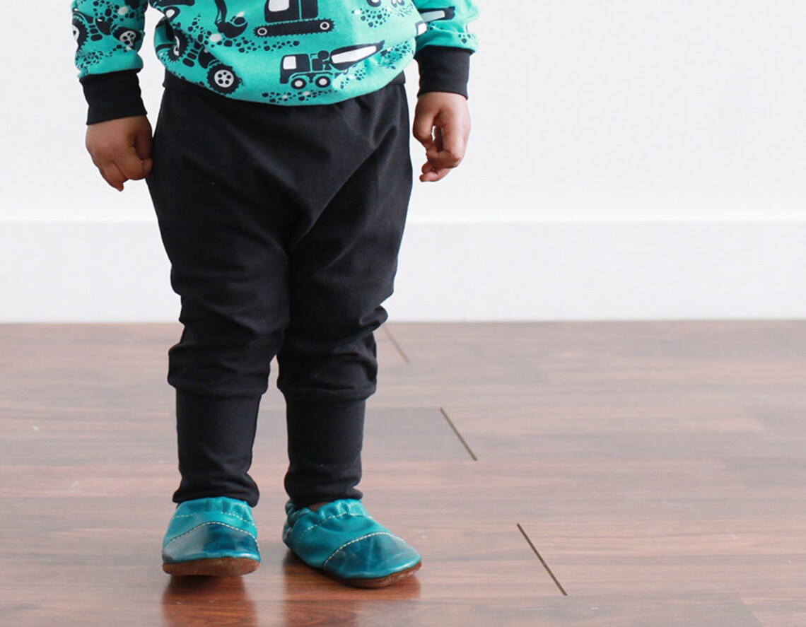 Organic Cotton Harem Pants Black Baby Pants GrowWithMe Etsy