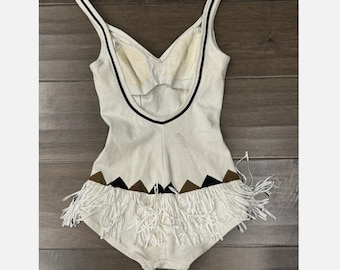 Vintage 1960's De Weese Design Western Boho Swim Suit Size 10-32