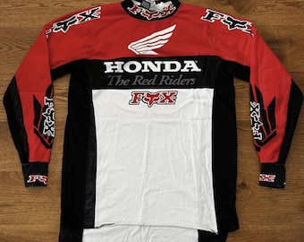 1997 Fox Racing Motocross Jersey Team Honda Red Riders Size Medium Vintage Shirt