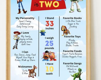 Toy Story Birthday Milestone Sheet INSTANT DOWNLOAD