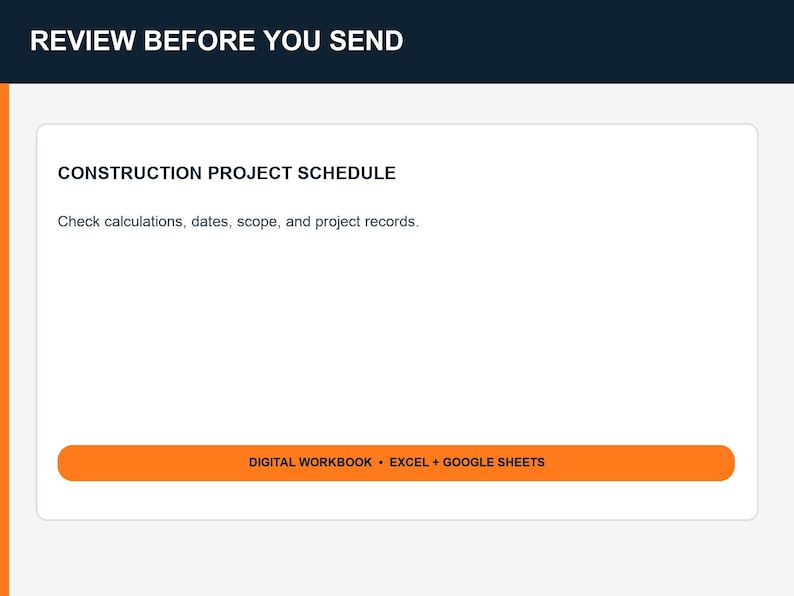 Construction Job Folder Checklist Example Construction Project Schedule Template | Gantt-style Job Schedule ...