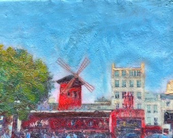 Moulin Rouge, encaustic