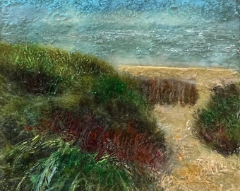 Whitefish Dunes, encaustic